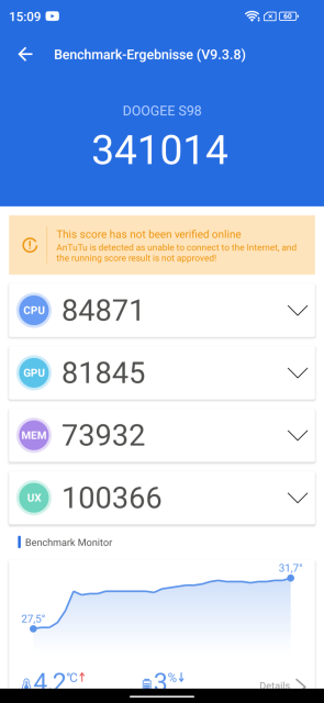 Doogee S98 Antutu Benchmark