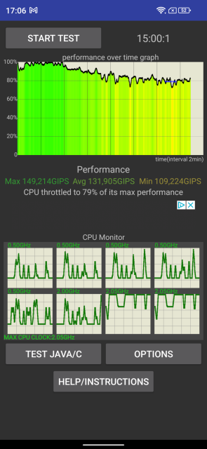 Doogee S98 CPU Throttle Test