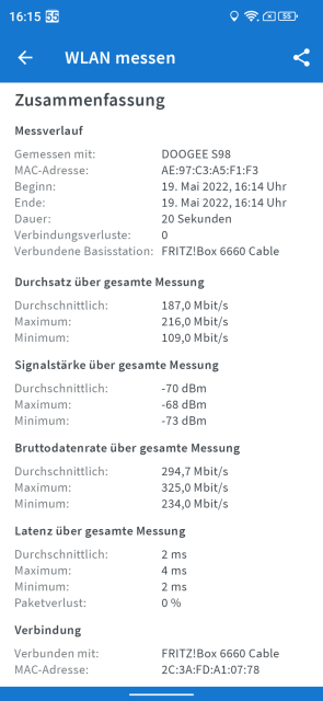 Doogee S98 WLAN Test 2