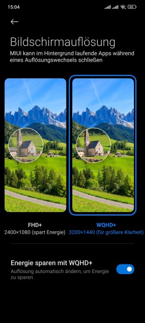 Xiaomi 12 Pro Display Einstellungen