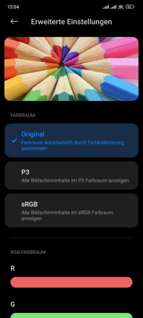 Xiaomi 12 Pro Display Einstellungen