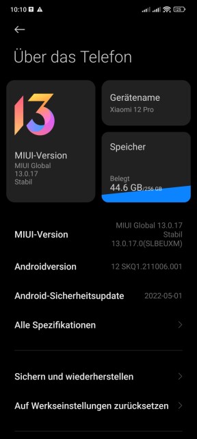 Xiaomi 12 Pro Software