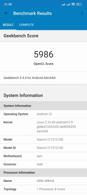 Poco F4 GT Geekbench GPU