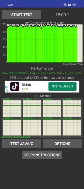 Realme GT Neo 3 CPU Throttle Test