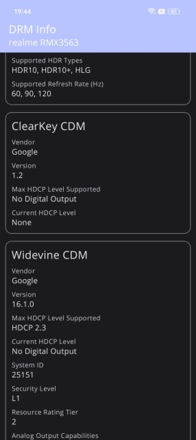 Realme GT Neo 3 Widevine DRM