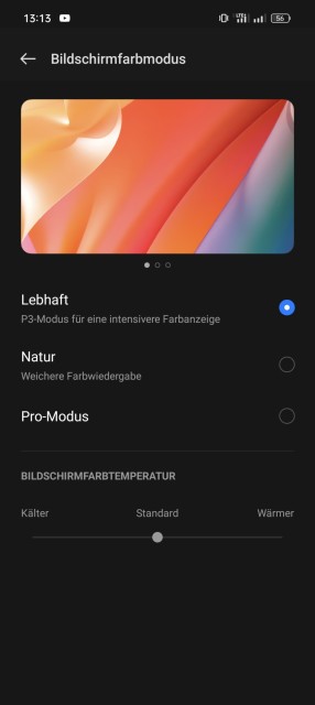 Realme GT Neo 3 Display Einstellungen