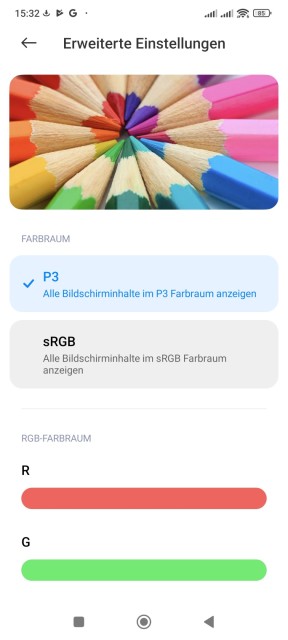 Poco F4 Display Farbeinstellungen