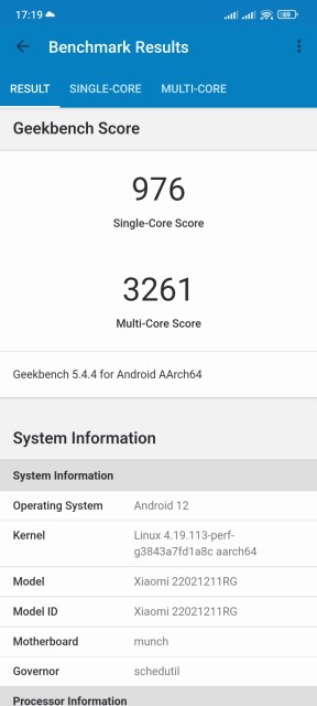 Poco F4 Geekbench Benchmark