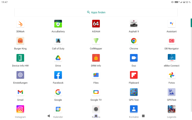 Cubot Tab 30 App Drawer