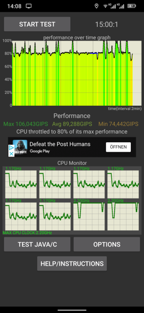 Doogee S98 Pro CPU Throttle Test