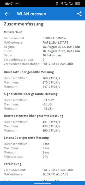 Doogee S89 Pro WLAN Test 1