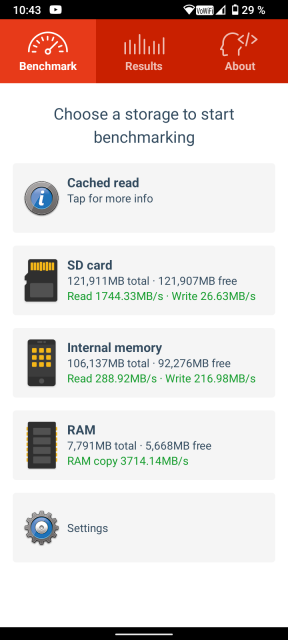 AGM H5 Pro Speicher Benchmark