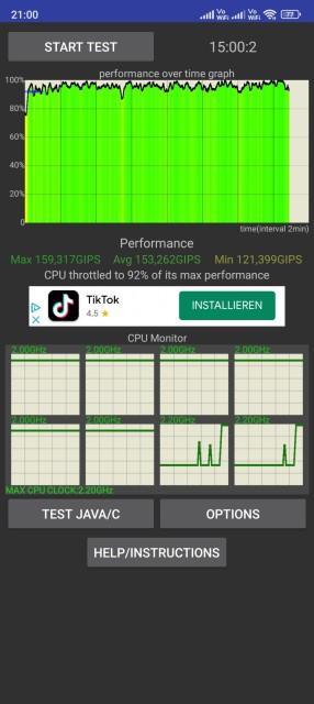 Poco M5 CPU Throttle Test