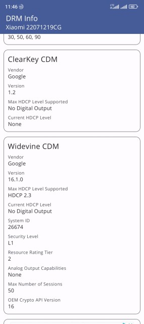 Poco M5 Widevine L1