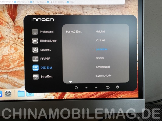 INNOCN 27M2U Shortcut Anpassung