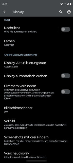 Moto G72 Display Einstellungen