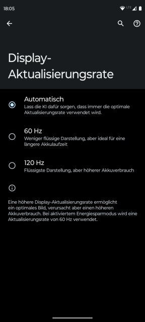 Moto G72 Display Einstellungen