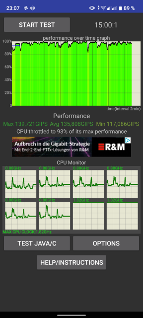 Realme C33 CPU Throttle Test