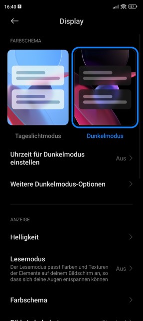 Xiaomi 12T Display Einstellungen