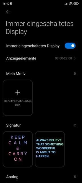 Xiaomi 12T Display Einstellungen