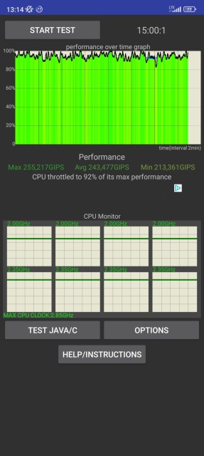 Xiaomi 12T Throttle Test