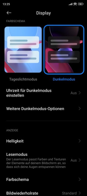 Xiaomi 12T Pro Display Einstellungen