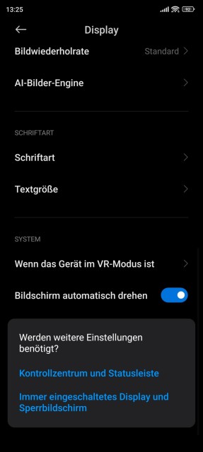 Xiaomi 12T Pro Display Einstellungen