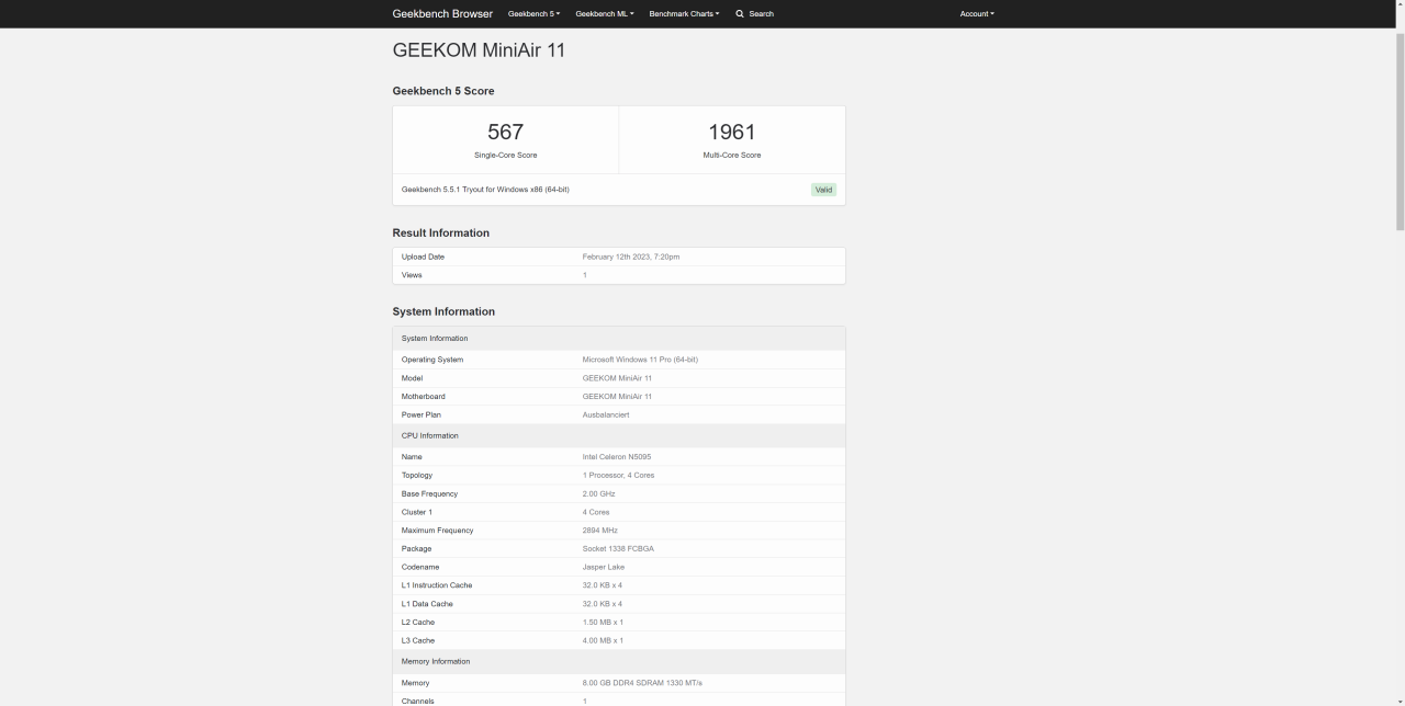 Geekbench CPU