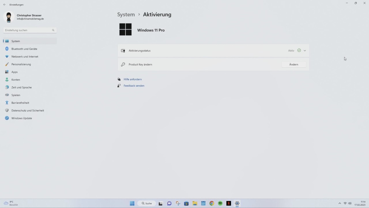 Geekom MiniAir 11 Windows 11 Pro Aktivierung