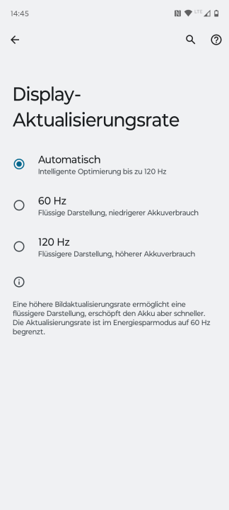 Moto G73 5G Display Einstellungen