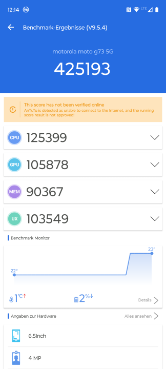 Moto G73 5G Antutu Benchmark