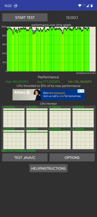 Moto G73 5G CPU Throttle Test