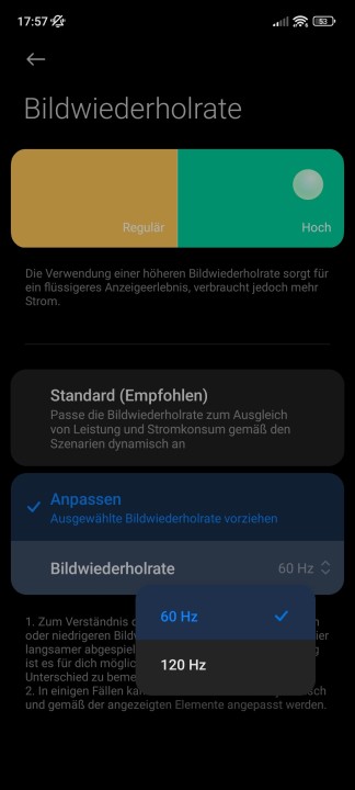 Xiaomi 13 Display Einstellungen