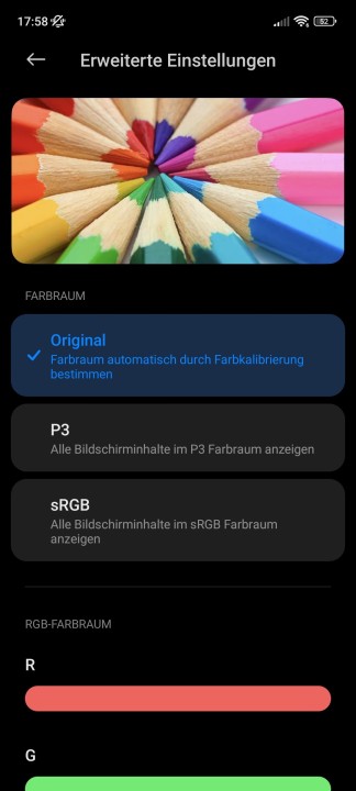 Xiaomi 13 Display Einstellungen