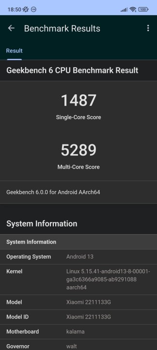 Xiaomi 13 Geekbench CPU