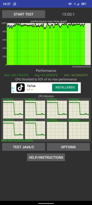 Doogee S100 CPU Throttle Test