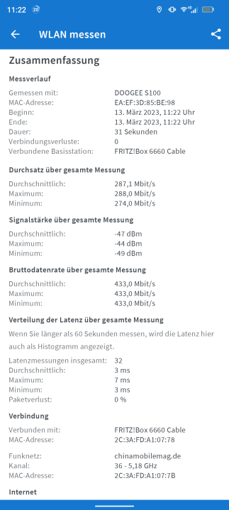 Doogee S100 WLAN Test 1