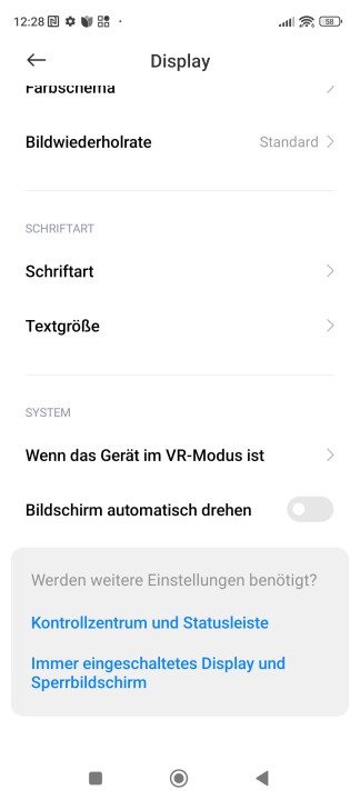 Xiaomi 13 Lite Display Einstellungen