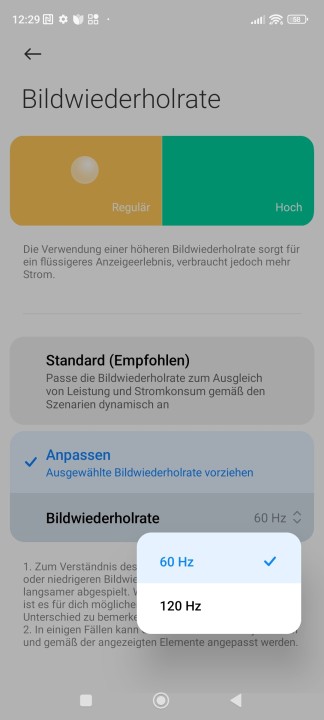 Xiaomi 13 Lite Display Einstellungen