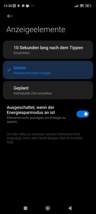 Xiaomi 13 Lite Display Einstellungen