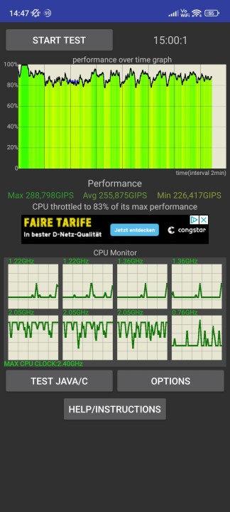 Xiaomi 13 Lite CPU Throttle Test