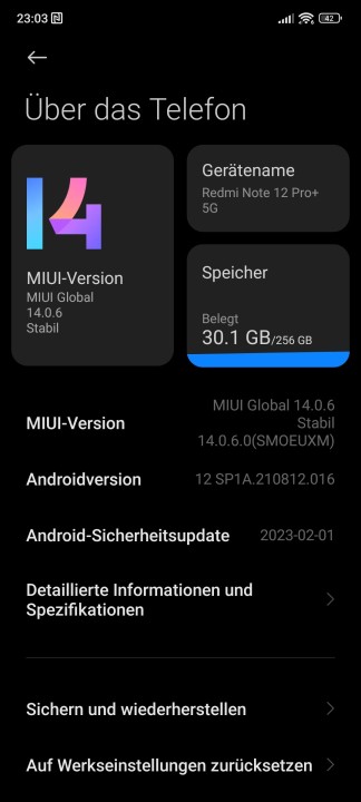 Redmi Note 12 Pro+ 5G Software