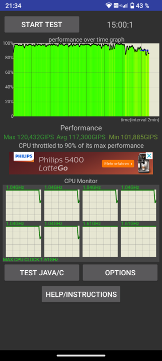 Doogee N50 CPU Throttle Test