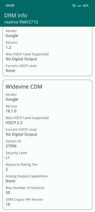 Realme C55 Widevine DRM
