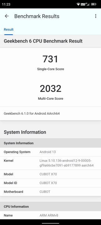 Cubot X70 Helio G99 Benchmarks