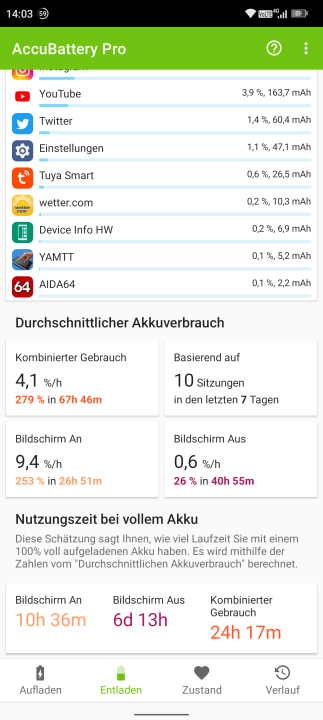 Cubot X70 Akkulaufzeit