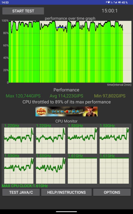 Doogee T20 Mini CPU Throttle Test