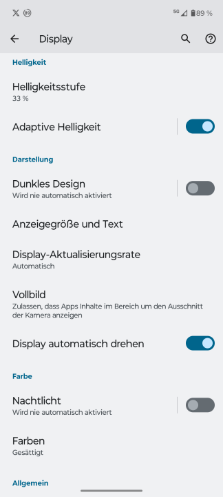 Moto G54 5G Display Einstellungen
