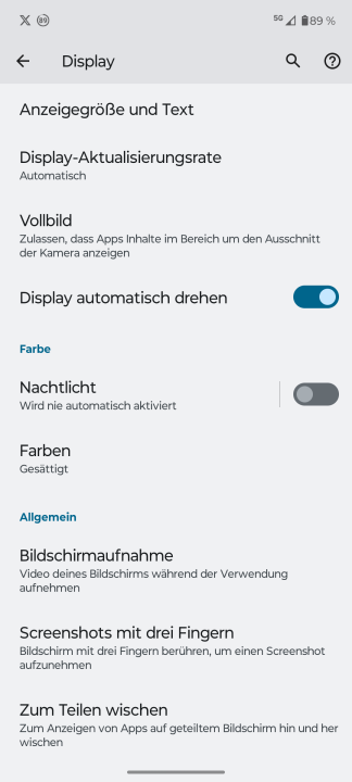 Moto G54 5G Display Einstellungen