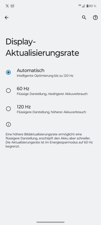 Moto G54 5G Display Einstellungen